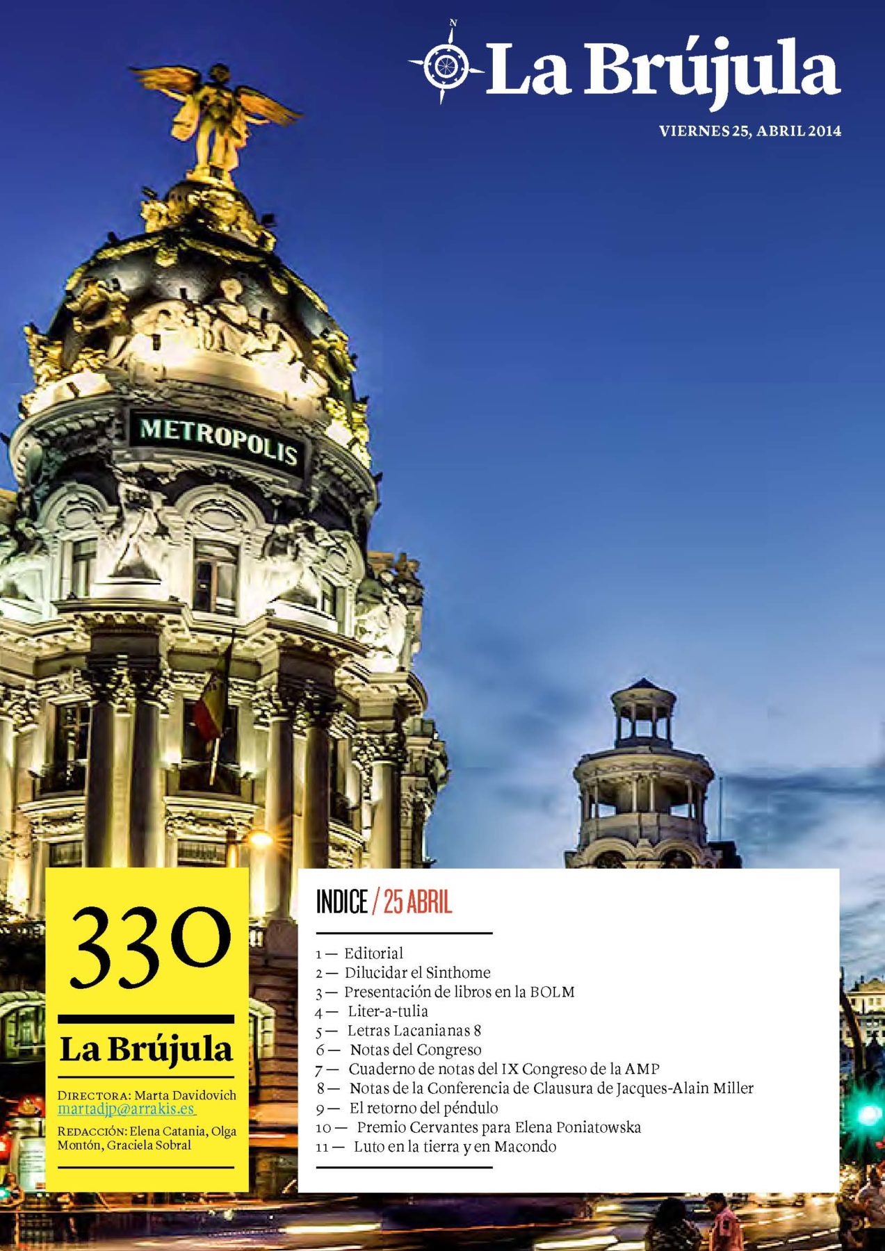 Portada de La Brújula, Revista Digital de la Escuela Lacaniana de Psicoanálisis ELP Comunidad de Madrid