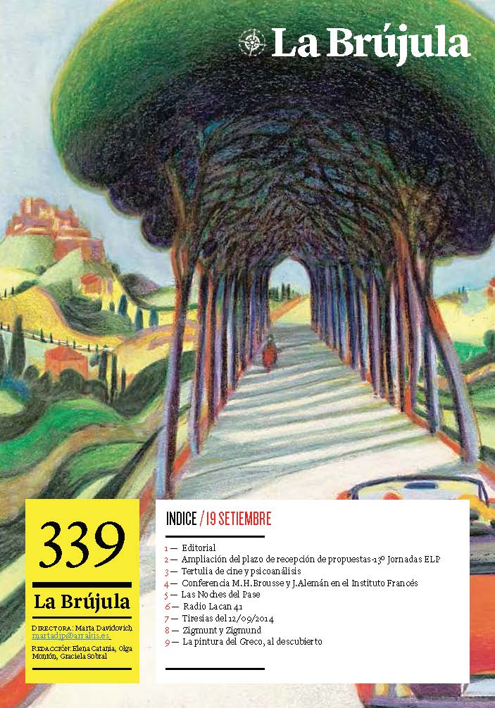 Portada de La Brújula, Revista Digital de la Escuela Lacaniana de Psicoanálisis ELP Comunidad de Madrid