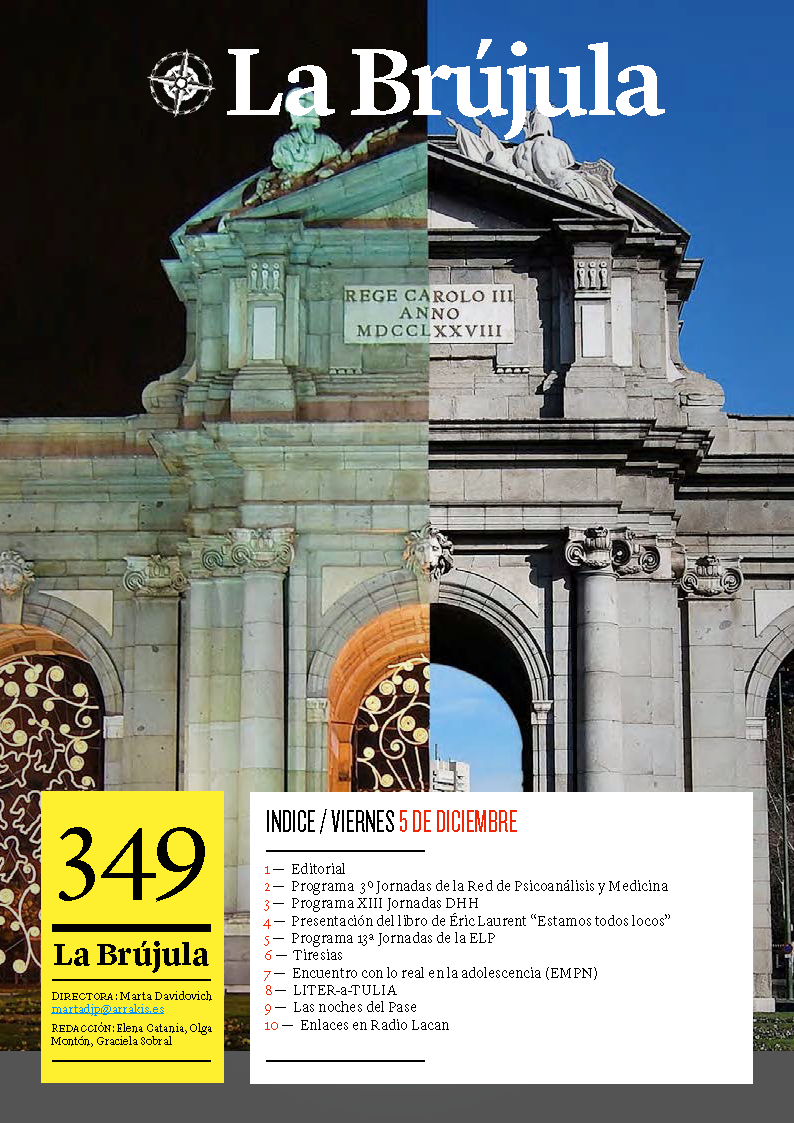 Portada de La Brújula, Revista Digital de la Escuela Lacaniana de Psicoanálisis ELP Comunidad de Madrid
