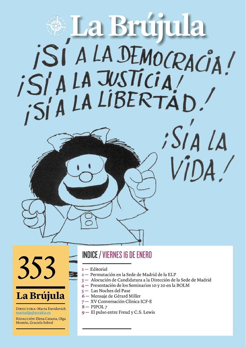 Portada de La Brújula, Revista Digital de la Escuela Lacaniana de Psicoanálisis ELP Comunidad de Madrid