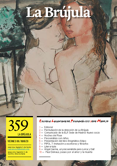 Portada de La Brújula, Revista Digital de la Escuela Lacaniana de Psicoanálisis ELP Comunidad de Madrid