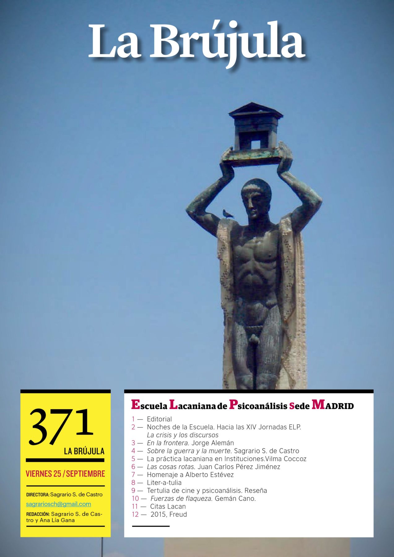 Portada de La Brújula, Revista Digital de la Escuela Lacaniana de Psicoanálisis ELP Comunidad de Madrid