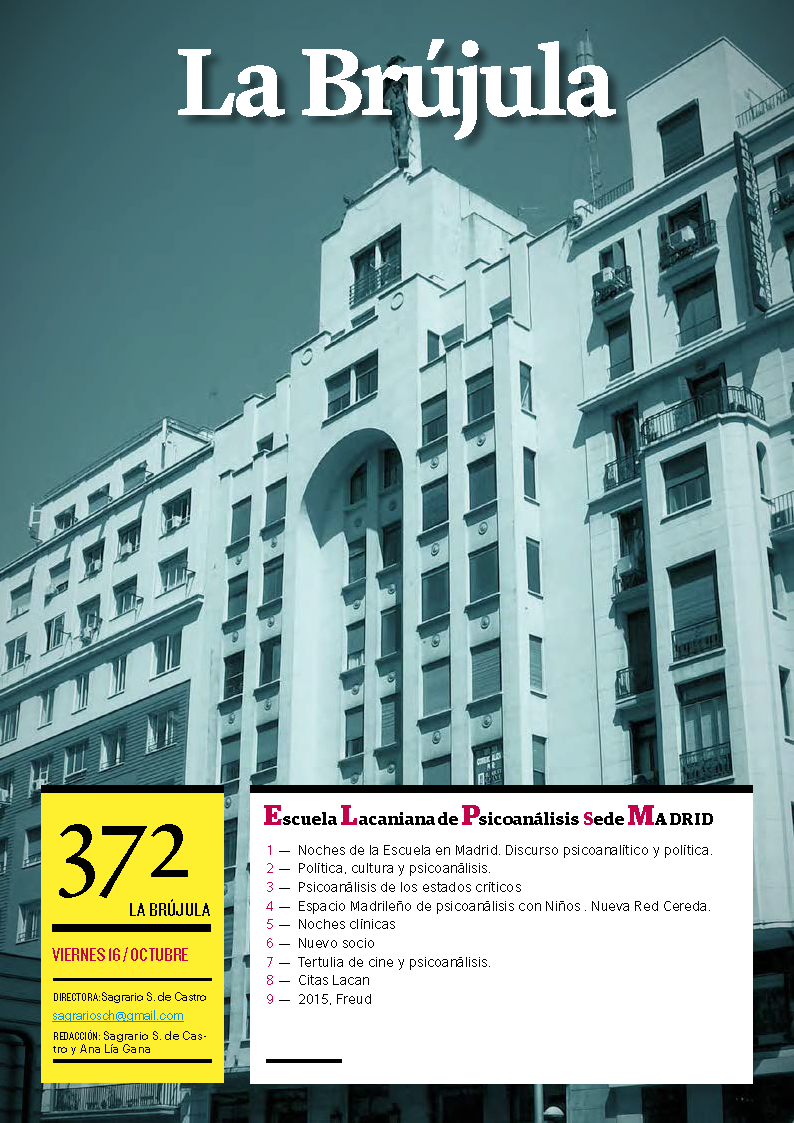 Portada de La Brújula, Revista Digital de la Escuela Lacaniana de Psicoanálisis ELP Comunidad de Madrid