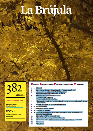Portada de La Brújula, Revista Digital de la Escuela Lacaniana de Psicoanálisis ELP Comunidad de Madrid