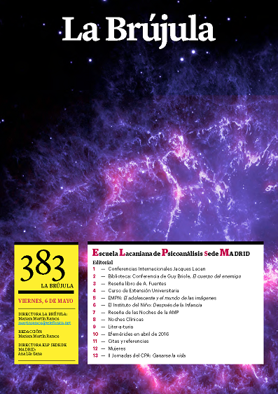 Portada de La Brújula, Revista Digital de la Escuela Lacaniana de Psicoanálisis ELP Comunidad de Madrid