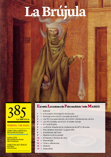 Portada de La Brújula, Revista Digital de la Escuela Lacaniana de Psicoanálisis ELP Comunidad de Madrid